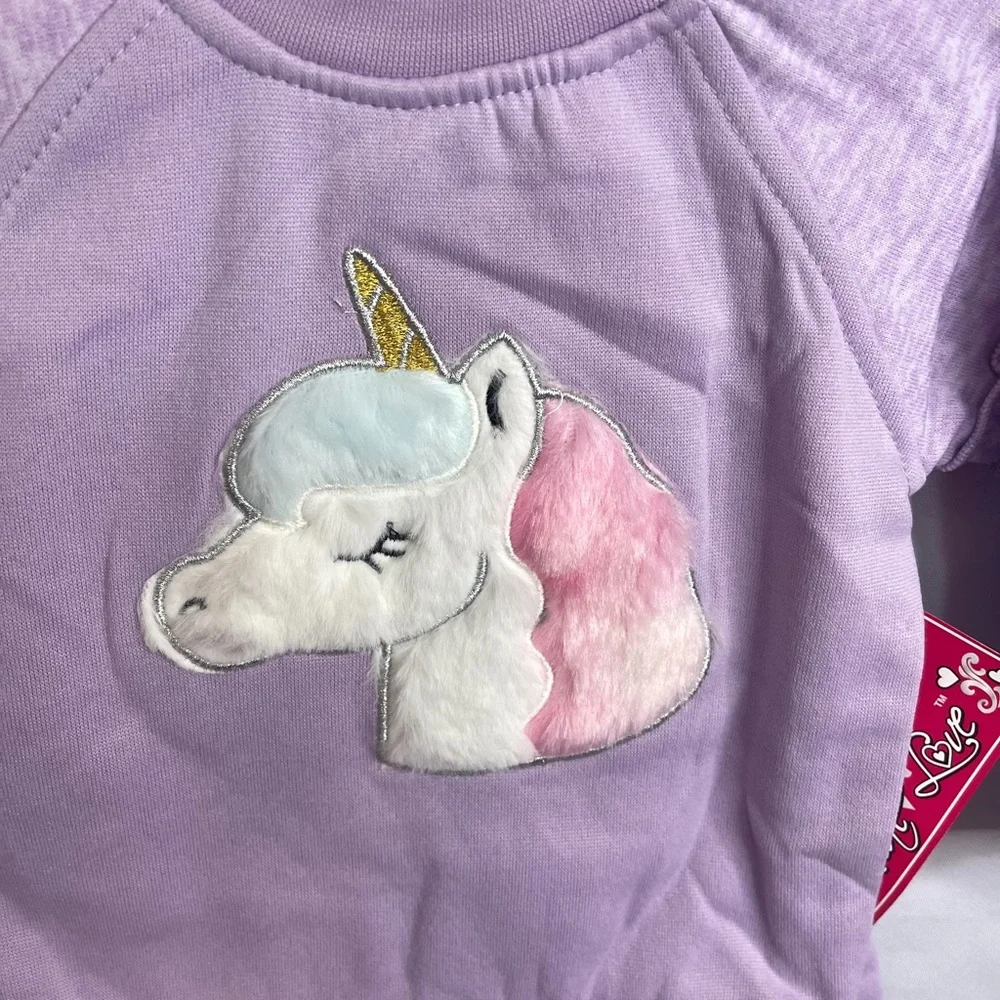 Real Love 2pc Sweatsuit Unicorn Purple NWT  24 month.